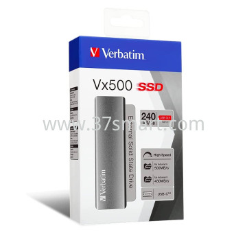 Verbatim Vx500 SSD External 240GB USB 3.0 500MB/S Silber