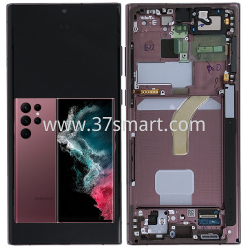 Samsung Galaxy S22 Ultra S908 Service Pack Display Lila