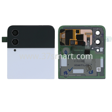 Samsung Z Flip 4 2022 F721B Service Pack Battery Cover Top+Outer LCD Display Bianco