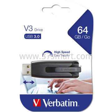 Verbatim USB 3.2 Stick, V3 Drive, Grau Typ-A, (R)60MB/s, (W)12MB/s 64GB
