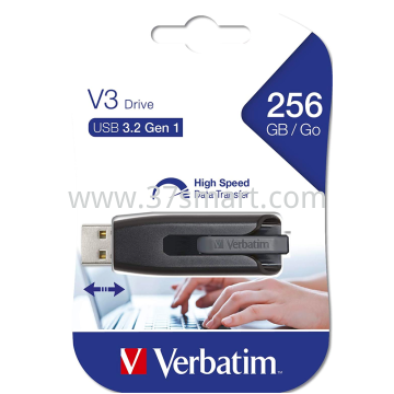 Verbatim USB 3.2 Stick, V3 Drive, Grau Typ-A, (R)60MB/s, (W)12MB/s 256GB