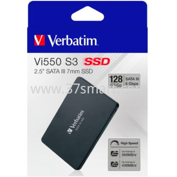 Verbatim SSD, SATA-III, 6.35cm (2.5''), Vi550 (R)560MB/s, (W)460MB/s 128GB