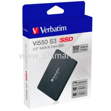 Verbatim SSD, SATA-III, 6.35cm (2.5''), Vi550 (R)560MB/s, (W)460MB/s 512GB