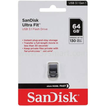 Sandisk USB 3.1 Stick,Ultra Fit Typ-A,(R)130MB/s,(W)60MB/s 64GB