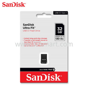 Sandisk USB 3.1 Stick,Ultra Fit Typ-A,(R)130MB/s,(W)60MB/s 32GB