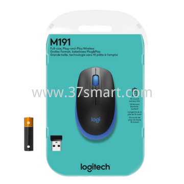 Logitech Wireless Mouse M190 USB Port Blue