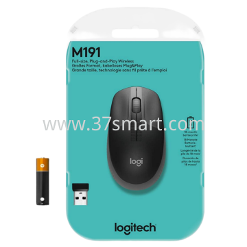 Logitech Wireless Mouse M190 USB Port Grey