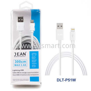 Cavo USB di Ricarica e Sincronizzazione Compatibile Lightning 1Metro TR-18 Bianco 300CM