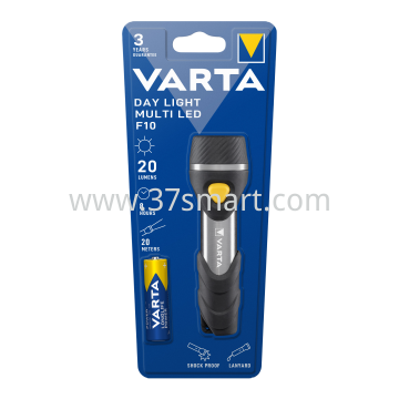 VARTA LED Taschenlampe Day Light, Multi LED F10 20lm, inkl. 1x Batterie Alkaline AAA, Retail Blister Blase