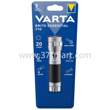 VARTA LED Torcia elettrica Brite Essential F10 20lm, exkl. 3x Batterie Micro AAA, Retail Blister Blister