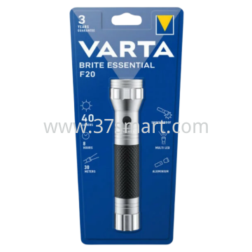 VARTA LED Torcia elettrica Brite Essential F20 40lm, exkl. 2x Batterie Baby C, Retail Blister Blister