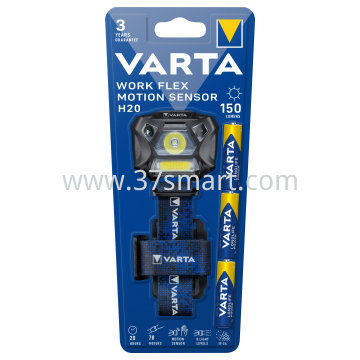 VARTA LED Taschenlampe Work Flex Line, Motion Sensor 150lm, inkl. 3x Batterie Alkaline AAA, Retail Blister Blister