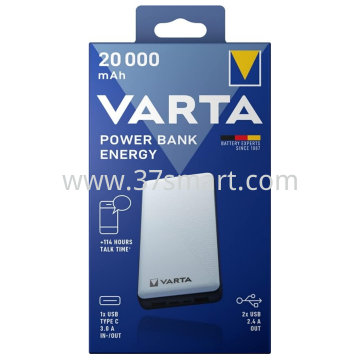 VARTA Akku Powerbank, 5V/20.000mAh, Energy, weiss 2xUSB-A/Micro-B/-C Blister