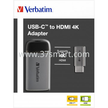 VERBATIM Adapter, USB 3.1-C/HDMI 4K, silber Kabel 10cm Blase