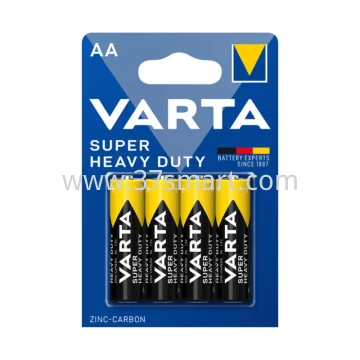 VARTA Batterie Zink-Kohle, Mignon, AA, R06, 1.5V Super Heavy Duty, Retail Blister (4-Pack) Blister
