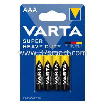 VARTA Batterie Zink-Kohle, Micro, AAA, R03, 1.5V Super Heavy Duty, Retail Blister (4-Pack) Blister