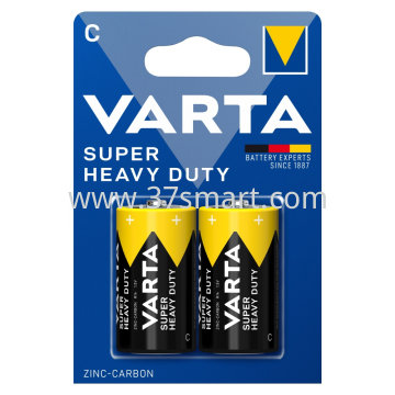 VARTA Batterie Zink-Kohle, Baby, C, R14, 1.5V Super Heavy Duty, Retail Blister (2-Pack) Blister