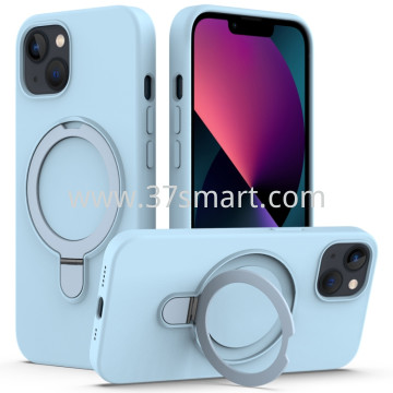 Skin Feel Ring Holder Magsafe Case for iPhone 15 Plus Blue