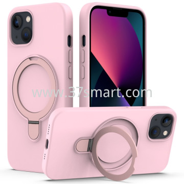 Skin Feel Ring Holder Magsafe Case for iPhone 14 Plus Pink