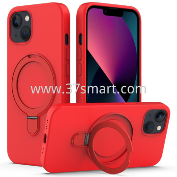 Skin Feel Ring Holder Magsafe Case for iPhone 13 Pro Max Rosso
