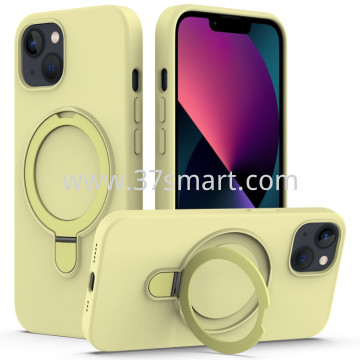 Skin Feel Ring Holder Magsafe Case for iPhone 12,12 pro Yellow
