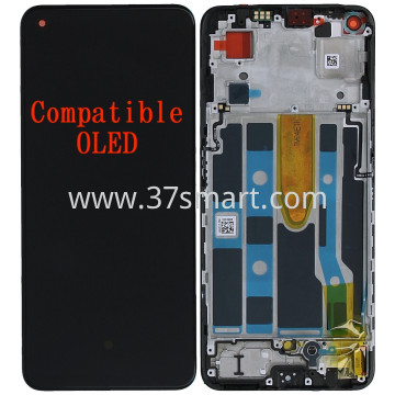 OPPO Find X5 Lite, Reno 7 5G Compatible Oled Lcd+Touch+Frame Schwarz