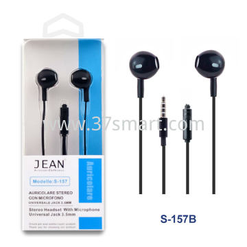 Jean 3.5mm Jack Stereo Headset with Microphone S-157 Black