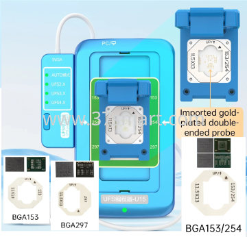 JCID UFS Programmer U15 Box for BGA315 BGA254 BGA297 UFS2.X 3.X 4.X NAND Chip Identify Read and Write USB 3.0 NAND Programmer Blister