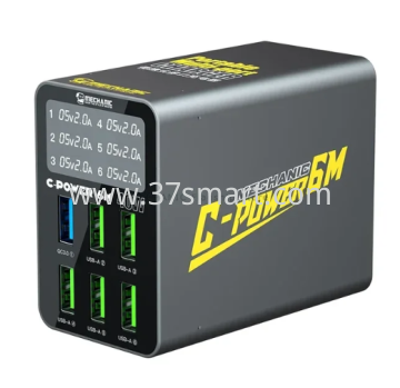 USB Charger MECHANIC C-POWER 6M Multi Port Fast Charging Portable Intelligent Digital Display Multiple Protection Blister