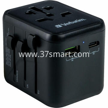 Verbatim Ladeadapter, Universal Travel, UTA-01, 12W 2x USB-A, 100-250V, Retail Blister