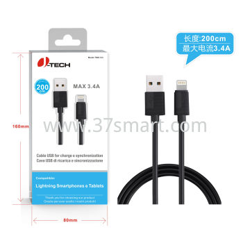 Jean Lightning cable 2 Meters TMN-123 Schwarz