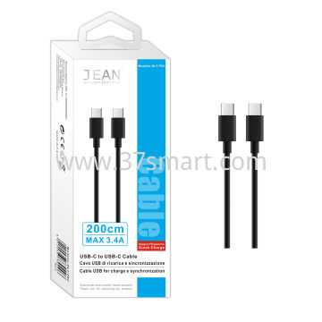Cavo USB-C to USB-C di Ricarica e Sincronizzazione Quick Charge 200CM DLT-P62 Nero