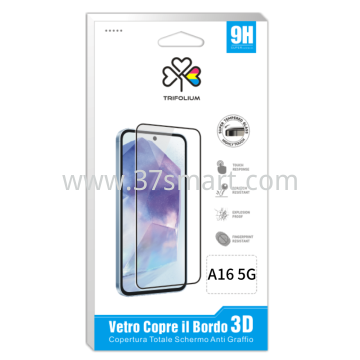 Samsung  A16 5G  A166 Vetro Temperato Completa Bordo Nero Compatibile OEM