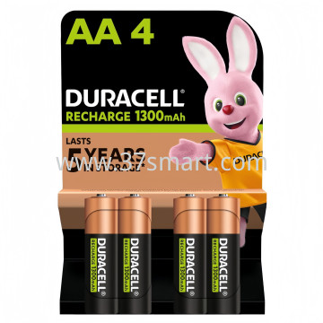 Duracell Recharge Plus AA  Batteries LR6 1300 mAh, Pack of 4 Blister