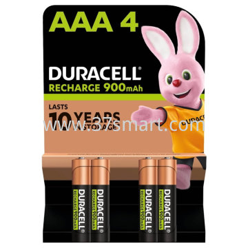 Duracell Recharge Ultra AAA Battery HR03 900 mAh, Pack of 4 Blase