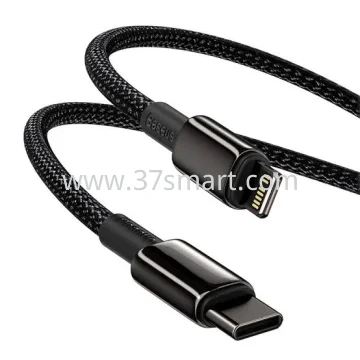 Baseus USB-C to Lightning Cabel Baseus Tungsten GOLD, 20w, 2.4a, 1m, CATLWJ-01 Black