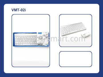 Kit Completo Tastiera +Slim Mouse Ottico Wireless Senza Fili 2.4GZH VMT-02I Bianco