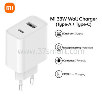 Xiaomi Wall Charger PD 33W, 3A, 1 x USB-A - 1 x USB-C, BHR4996GL Weiß