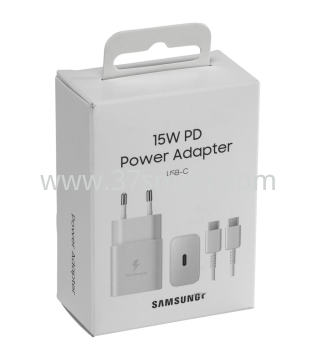 Samsung Power Quick Charger 15W+Cable USB-C to USB-C EP-T1510XBE/EP-T1510XWE Bianco