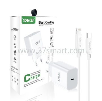 DEJI PD Charger 20W USB C to Lighthing 1m Cable DJ- A109-EU-20W+DJ Bianco