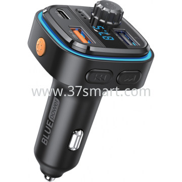 Bluetooth FM Transmitter and Car Charger Blue Power Black