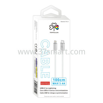 USB Charging and Sync Cable USB-C to Lightning Quick Charge compatible TR-21 Silber
