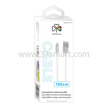Lightning Compatible Nylon Covered USB Charging and Sync Cable TR-19 Silver