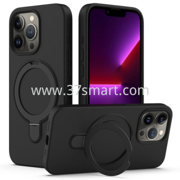 Skin Feel Ring Holder Magsafe Case for iPhone 16 Pro Max Black