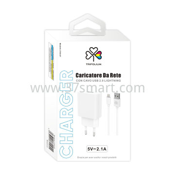 Caricatore da Muro 2.1A Con Cavo Lightning Z103-IP Bianco