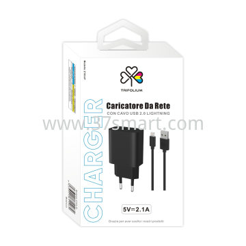 Caricatore da Muro 2.1A Con Cavo Lightning Z103-IP Nero
