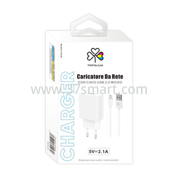 Wall Charger With Micro USB 2.1A Cable Z103-Micro Weiß