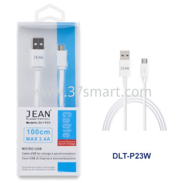 Jean Cavo Micro USB di Ricarica e Sincronizzazione con Filo Piatto 100cm Bianco
