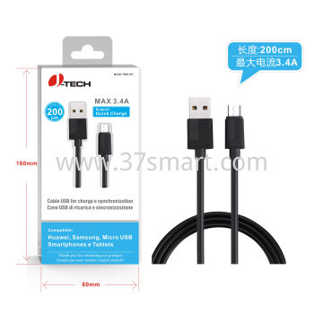 Micro USB cable 200CM TMN-107 Schwarz