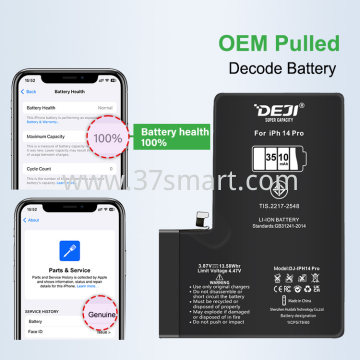 iPhone 14 Pro DEJI Battery 3510mAh Diagnosable Show 100% Battey's Health Blister